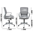 Dams Jonas grey mesh back operator chair with grey fabric seat and matching grey base, ergonomic office furniture.