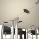 Black Dams Meeting Table Linking Device connected to a conference table for seamless cable management and device linking.