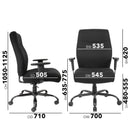 Dams Porter bariatric operator chair with black fabric seat and back for comfortable, durable seating in medical or industrial settings