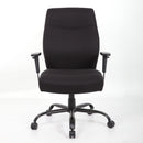 Dams Porter bariatric operator chair with black fabric seat and back, ergonomic design, and sturdy metal base.