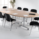 Semi Circular Fliptop Meeting Table With Silver Frame - Onyx Grey - NWOF