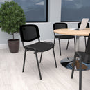 Dams Taurus mesh back stackable meeting room chair with fixed arms in black, featuring ergonomic design and sturdy frame.