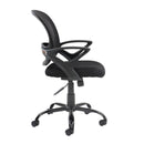 Dams Tyler mesh back operator chair with black frame, featuring ergonomic design and adjustable armrests for office comfort.