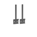 Pair of Dams Universal Fabric Screen Return Desk Brackets for supporting fabric screens on desks.