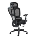 Dams Zala mesh back operator chair with headrest and black mesh seat, ergonomic office seating for comfort and support