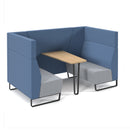 Encore² Open High Back 4 Person Meeting Booth With Table & Sled Frame - NWOF