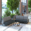 Encore² Modular Single Seater Low Back Sofa With No Arms & Black Sled Frame - NWOF