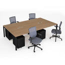Dams Connex Starter Pack with four workstation bundles featuring modular desks and accessories for organized office setups.