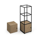 Dams Flux Modular Storage Single Box Locker with black frame and door, designed for organized storage solutions.