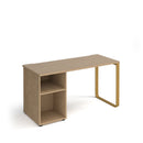Dams Cairo straight desk with sleigh frame legs and support pedestal, featuring a modern office workspace design.