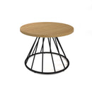 Dams Figaro coffee table with a black spiral base and a wooden tabletop, modern and stylish living room furniture piece