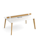 Dams Saxon worktable 1800x1200mm with low level tool rail and Eclipse power module, white surface with metal frame.