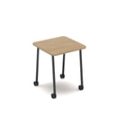 Dams Kendal oak mobile meeting table, 700mm wide, with a smooth wooden surface and metal legs for flexible workspace use.