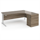Dams Maestro 25 ergonomic desk and high pedestal bundle, 1800mm, with clean workspace and modern office furniture design.