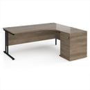 Dams Maestro 25 ergonomic desk and high pedestal bundle in 1800mm, featuring modern office workspace with desk and storage units.