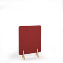 Plain acoustic floor standing screen with wooden legs by Dams, showcasing its neutral fabric and sturdy wooden frame.