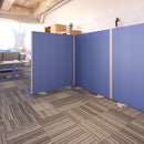 Pair of Dams Vibe Designer Floor Standing Screen Feet supporting a modern office partition or room divider.