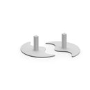 Pair of Dams Vibe Designer floor-standing screen feet in white, featuring sleek, modern design for supporting room dividers or screens.