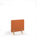 Dams lattice acoustic floor standing screen with wooden legs, designed for sound absorption and room divider use.