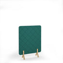 Lattice acoustic floor-standing screen with wooden legs, stylish room divider by Dams for sound absorption and privacy.