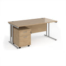 Dams Maestro 25 straight desk with two-drawer under desk pedestal, featuring sleek modern office workspace setup.