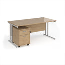 Dams Maestro 25 straight desk with a matching 2-drawer under desk pedestal bundle in a modern office setting.