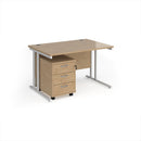 Dams Maestro 25 straight desk with a 3-drawer under-desk pedestal in a modern office setup