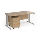 Dams Maestro 25 straight desk with 3-drawer under desk pedestal, featuring sleek wooden surface and modern office setup