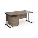 Dams Maestro 25 Straight Desk with matching 3-drawer under desk pedestal, featuring a sleek modern office workspace setup.