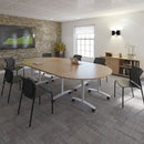 Rectangular Deluxe Fliptop Meeting Table - Grey Oak - NWOF