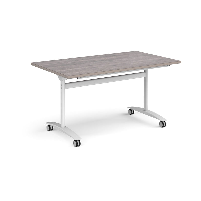 Rectangular Deluxe Fliptop Meeting Table - Grey Oak - NWOF