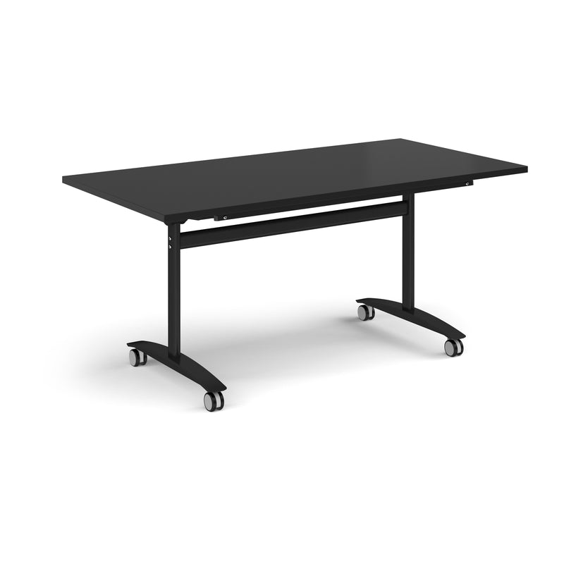 Rectangular Deluxe Fliptop Meeting Table - Black - NWOF