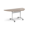 Semi Circular Deluxe Fliptop Meeting Table - Barcelona Walnut - NWOF