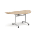 Semi Circular Deluxe Fliptop Meeting Table - Kendal Oak - NWOF