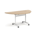 Semi Circular Deluxe Fliptop Meeting Table - Kendal Oak - NWOF