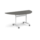 Semi Circular Deluxe Fliptop Meeting Table - Onyx Grey - NWOF