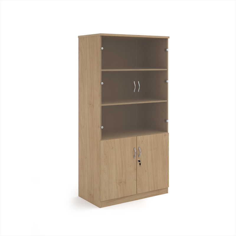 Deluxe Combination Unit With Glass Upper Doors - Kendal Oak