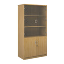 Deluxe Combination Unit With Glass Upper Doors - Oak - NWOF