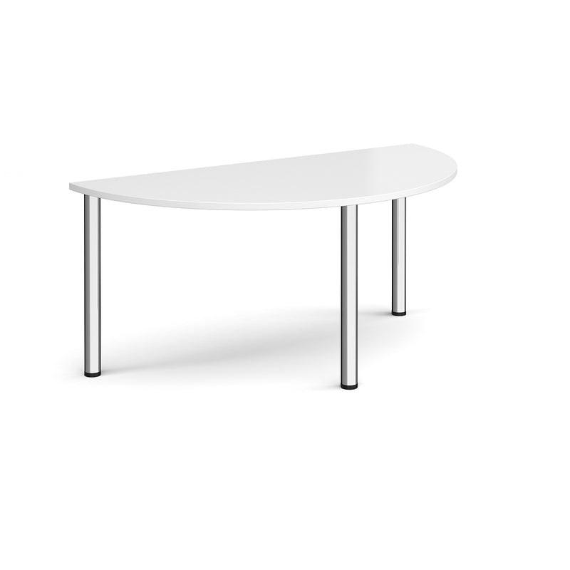 Semi Circular Radial Leg Meeting Table - White - NWOF