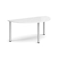 Semi Circular Radial Leg Meeting Table - White - NWOF