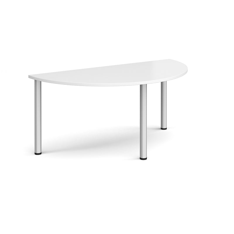 Semi Circular Radial Leg Meeting Table - White - NWOF