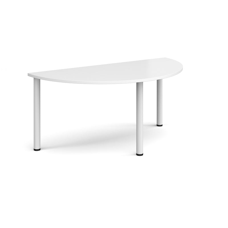 Semi Circular Radial Leg Meeting Table - White - NWOF