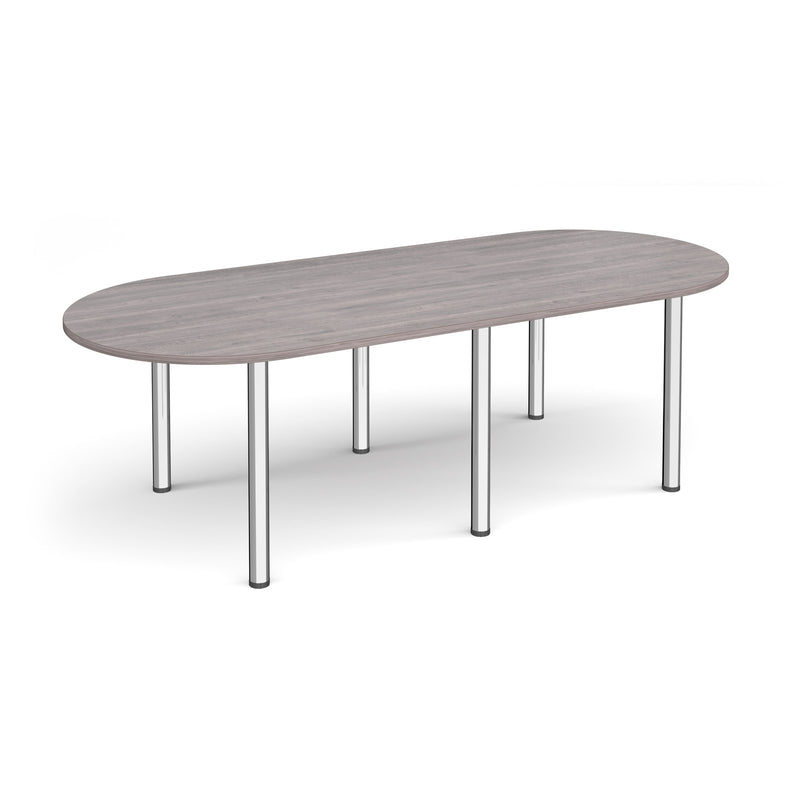Radial End Meeting Table With Radial Legs - Grey Oak - NWOF