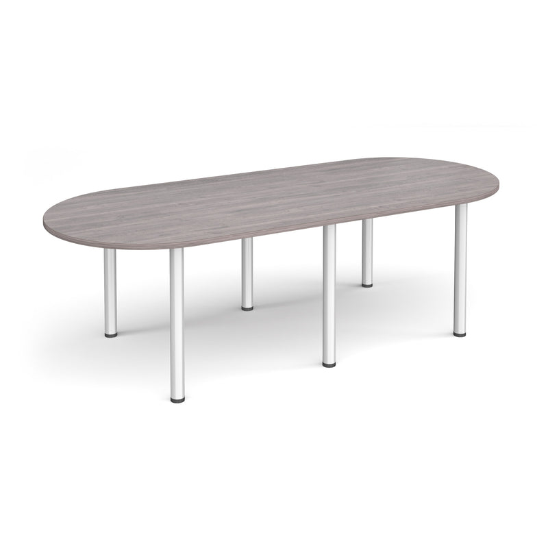 Radial End Meeting Table With Radial Legs - Grey Oak - NWOF