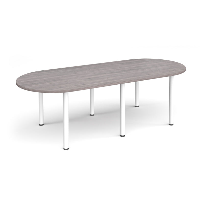 Radial End Meeting Table With Radial Legs - Grey Oak - NWOF