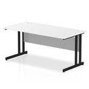 White Impulse 800mm deep straight desk with cantilever legs by Dynamic, featuring a spacious work surface and modern design.