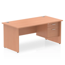 Dynamic Impulse Panel End Straight Desk with Fixed Pedestal in Beech wood finish, featuring a sleek modern design.