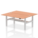Dynamic Air 2-person back-to-back height adjustable bench with beech wood finish for office or gym use.