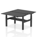 Black Air 2-person back-to-back height adjustable bench by Dynamic, showing the sturdy padded seats and adjustable frame.