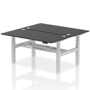 Black Air 2 person back-to-back height adjustable bench by Dynamic, showing the sturdy, ergonomic design for gym or office use.